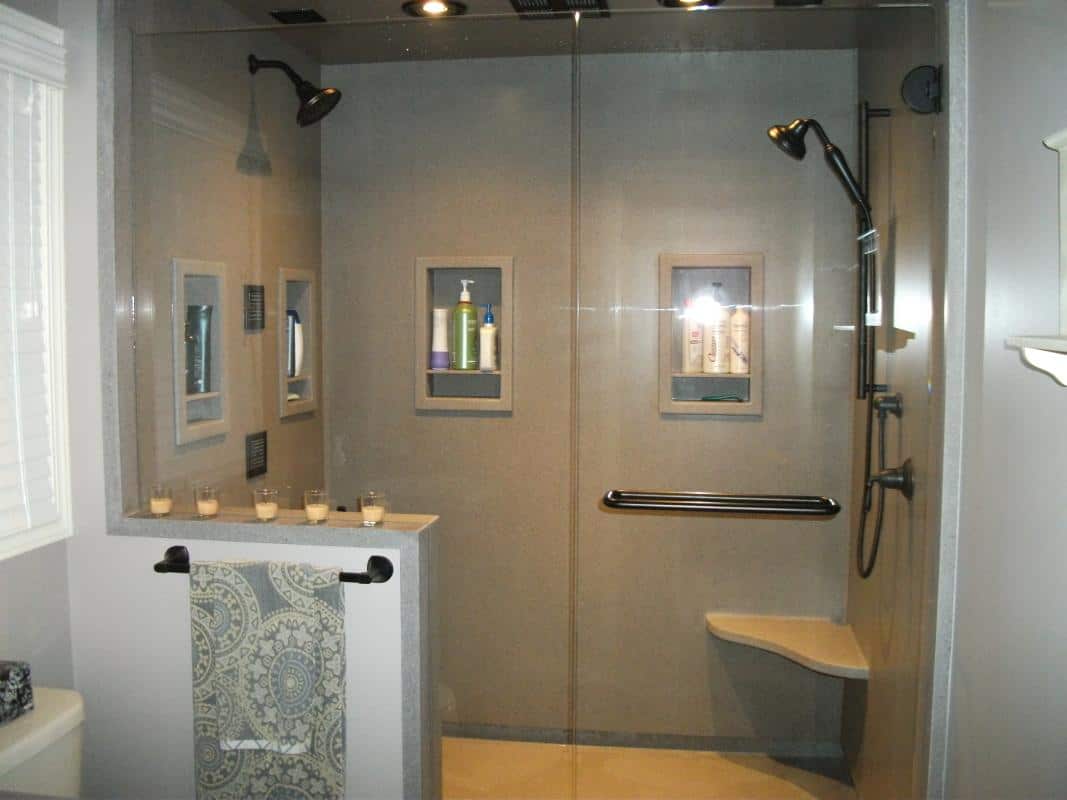 Corian Shower Walls | Custom Cabinet Shop | Holland, Michigan